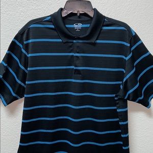 Champion Mens Duo Textured Striped Golf Shirt